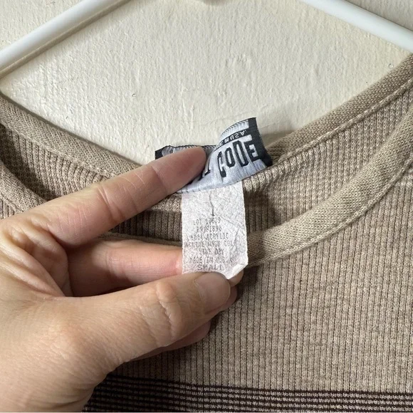 Vintage Street Code Brown Striped Ribbed Tank Sweater Dress Y2K Bodycon - Picture 6 of 6